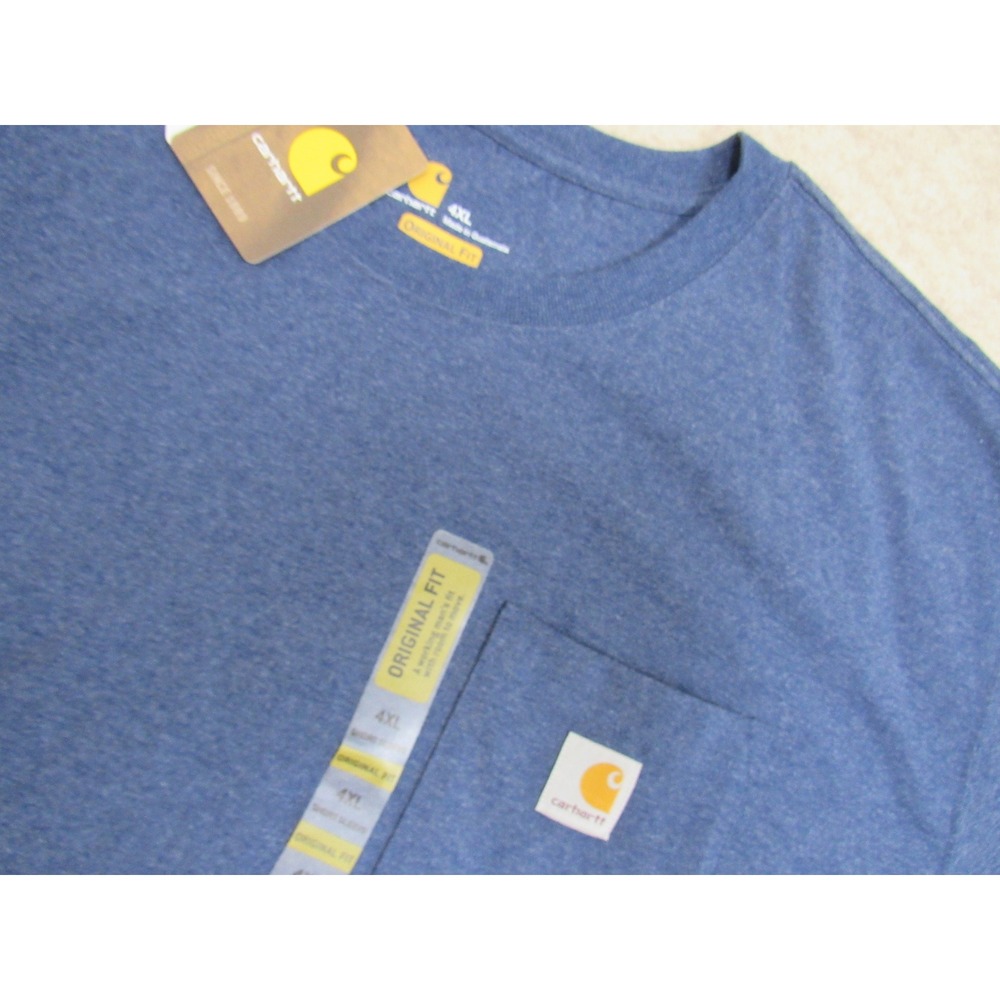 Carhartt K87 Mens 4XL Original Fit Short Sleeve Pocket T-Shirt Heather Blue NWT